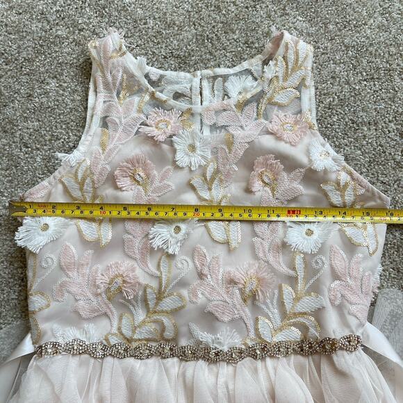 Rare Editions Lace Sequins Tulle Formal Dress Dance Bridal Flower Girl Gown 16 - Picture 9 of 15